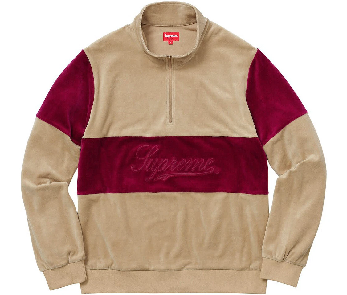 Supreme Velour Half Zip Pullover XL