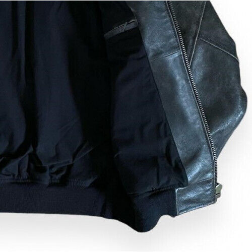 Marlboro Back Logo Cowhide Varsity Jacket in Black, Size:F Marlboro Back Logo Cowhide Varsity Jacket in Black, Size:F