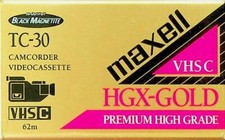 Maxell TC-30 VHS-C HGX-GOLD Video Tape - New Unopened