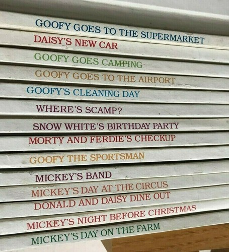 Book HC Lot of 15 Disney Mickey Minnie Donald Goofy Teaching Story Decor Set - Picture 3 of 9