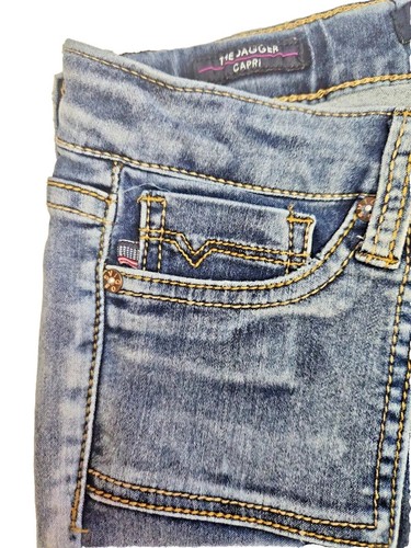 Vigoss Blue Jean The Jagger Capri Youth Size 14 Distressed Pant Current Modern - Picture 9 of 11