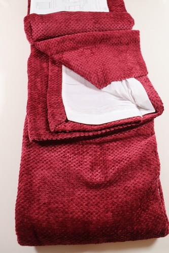 NEXT COSY CHENILLE EYELET FULLY LINED CURTAINS - RED - ALL SIZES - Picture 16 of 18