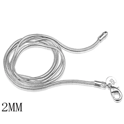 Halskette Aus Massivem Sterlingsilber 1/2/6 Mm Für Damen Und Herren - Bild 6 von 33