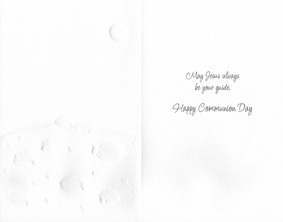 Cute FIRST COMMUNION Card, Jesus Guide Sheep by Gallant Greetings + Envelope - Image 2 of 4