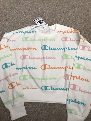 Champion Custom Fit Cropped Sweatshirt Size Large