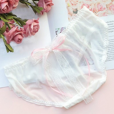 Japanese Mori Girls Bow Panties Lolita Mesh Briefs Cute Underpants Students Lady