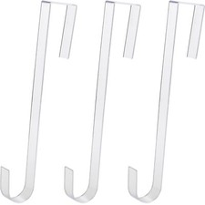 Non-Scratch 100 Clear 12In Xmas Wreath Hanger 3Pk. Best Long Hooks for Indoo...