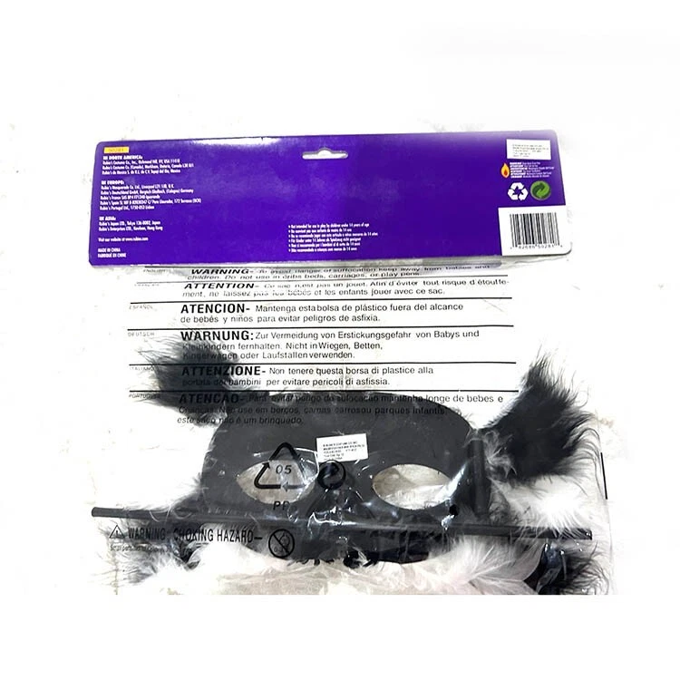 Feathered Baroque Fantasy Masquerade Eye Mask on Stick Party Costume Accessory - Image 4 of 4