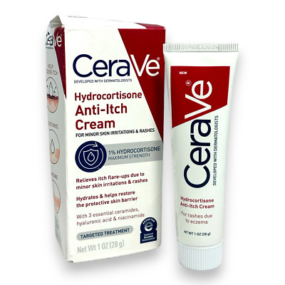 CeraVe Hydrocortisone Anti-Inch Cream For Minor Skin Irritations & Rashes 1oz.