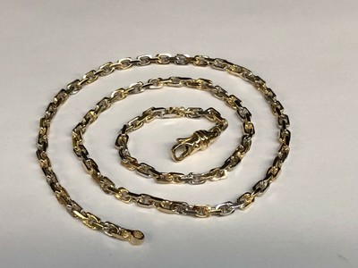 18kt Solid Two Tone Gold Anchor Link 