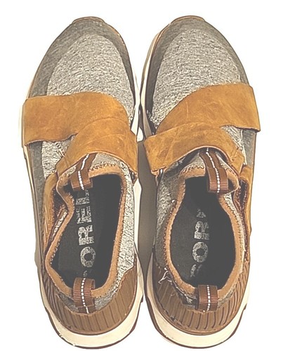 Sorel Kinetic Strap Lace Mesh Sneakers Impact Elk Brown Camel Grey 8 - Picture 5 of 8