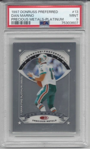 DAN MARINO 1997 DONRUSS PREFERRED PRECIOUS METALS PLATINUM #13 PSA 9 MINT
