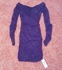 Purple Glitter Evening Party Dress (S/PETITE SIZE) **TAGS/NEW/MINT CONDITION**