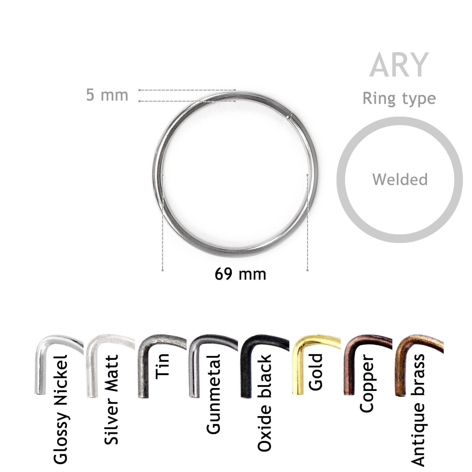 O rings metal steel straps collars craft 5 7 9 12 15 20 29 31 37 39 50 69 mm Oryginalna gwarancja, gwarancja jakości