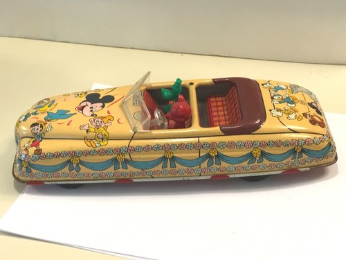 Marx Disney Parade Roadster Vintage Tin Car Wind-up 1940s Collector Mickey Mouse - Picture 8 of 8