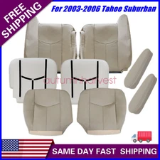 Driver &Passenger Seat Cover Light Tan & Foam For 2005 2006 Chevy Suburban Tahoe