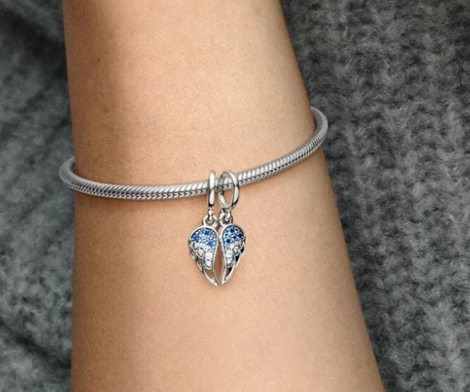 Pandora Teilbarer Engelsflügel Charm Anhänger 925 Silber  - Bild 4 von 4