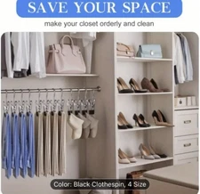 10Pcs Boot Hangers Clips Organize Closet Hooks Stainless Steel Clothes Pins Sz 4