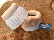 Fleece Horse Bell Boots Equi Essentials White Large