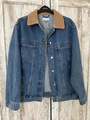 denim jacket with tan collar