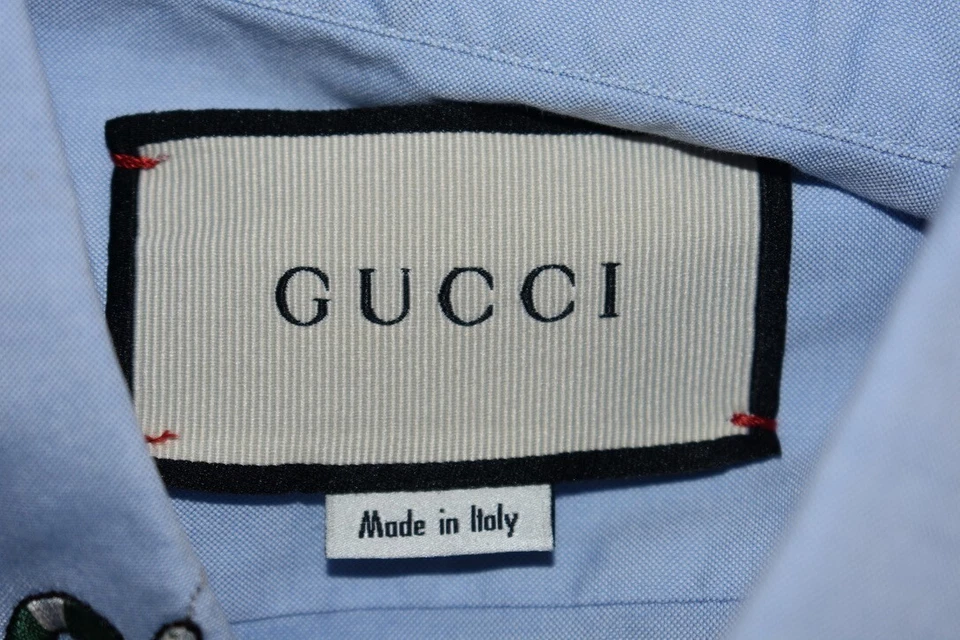 GUCCI Blue COTTON MEN'S SHIRT SIZE 39 / 15.5 US ON SALE NS - Image 3 of 4