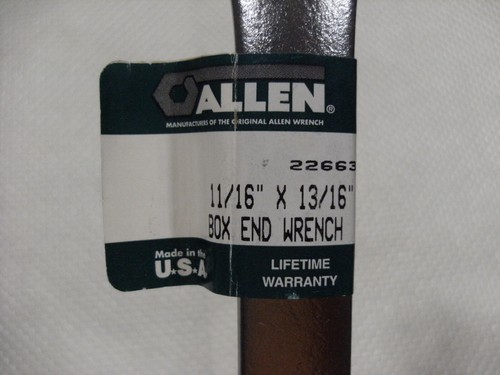 Allen 22663 11/16" x 13/16" Double Box End Wrench 12 pt - Made in the USA - NEW - Picture 3 of 5