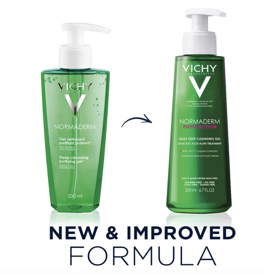 Gel limpiador diario Vichy Normaderm ácido salicílico 6,7 oz fitoacción limpieza profunda Foto 3 de 4