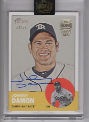 2021 Archives Signature Series Johnny Damon Auto #19/31 Rays