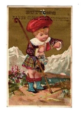 c1890 Trade Card Button's Raven Gloss Shoe N.Y.