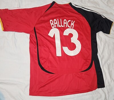 2006 Germany Ballack #13 Jersey Shirt Red Away Adidas L Fifa