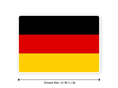 Aufkleber Flagge DEUTSCHLAND Deutsch 10cm(S) - 28cm(XL) Sticker weißer Rand