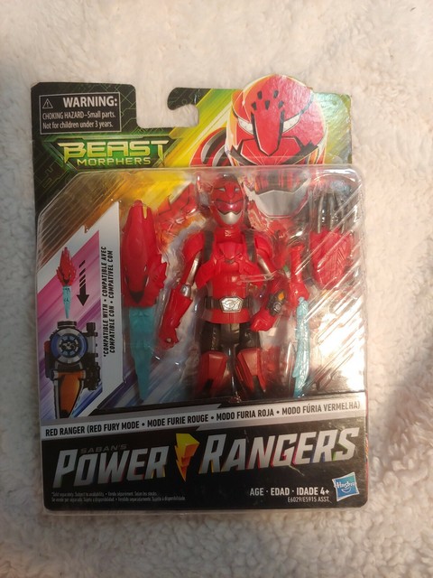 Hasbro Power Rangers Beast Morphers Red Ranger 6in Action Figure - Red Fury Mode for sale online