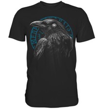 Wikinger Odin T-Shirt nordische Mythologie Nordmann Rabe Vegvisir Symbol Runen