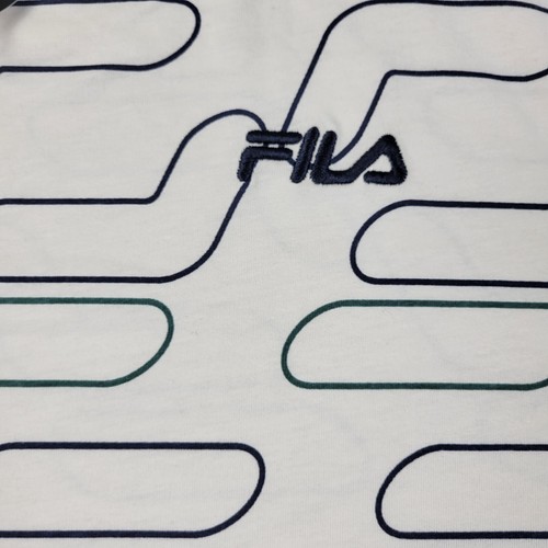 Fila Shirt Mens 2XL XXL Ivory Logo Graphic Short Sleeve w/Tag - Picture 4 of 12