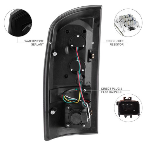 Luz trasera apta para Dodge Ram 1500 2500 3500 02-06 LH+RH lámpara LED negra ahumada - Imagen 7 de 11