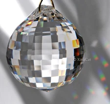 Asfour 40mm Disco Ball Sphere Clear Crystal Prism Suncatcher 1-1/2"