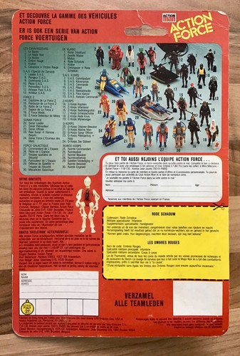 ACTION FORCE - RED SHADOW / OMBRE ROUGE / RODE SCHADUW Vintage Carded Figure MOC - Picture 4 of 18