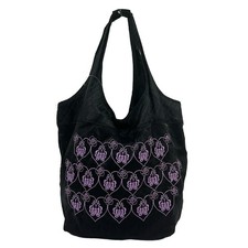ANNA SUI - Black Purple Chemical Fiber Tote Bag