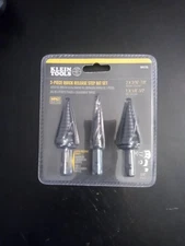 Klein Tools Step Drill Bit Set, Quick-Release, Double Fluted, 3-Piece QRST2S New