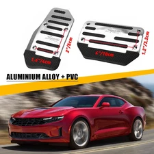 Silver Car Non-Slip Automatic Brake Foot Pedal Pad Accessories Cover Universal