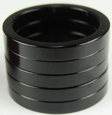 Bicycle BMX or MTB headset spacers for 1 1/8" threadless (SET of 5) 5mm - BLACK