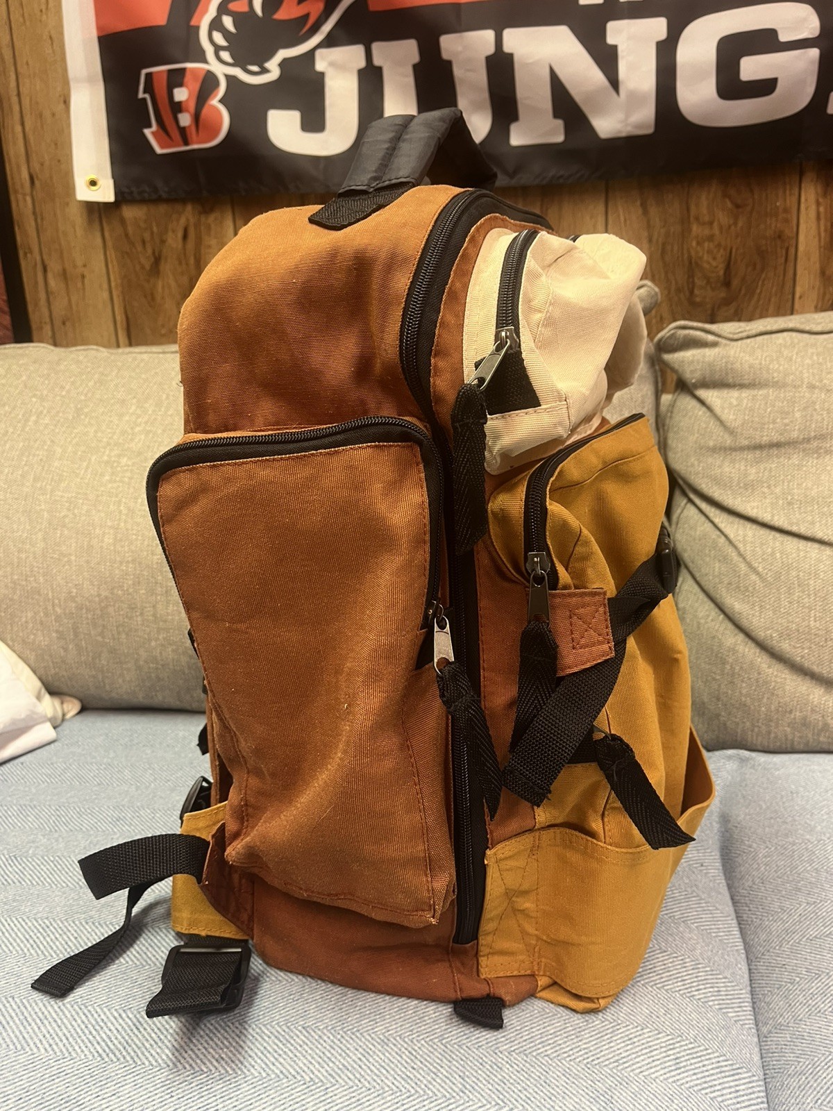 Volcom Large Backpacking Backpack Orange And Brown - image 10