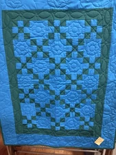 35x43 Irish Chain Amish Hand Stitched Quilt
