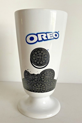 Oreo Cookie Ceramic Footed Milkshake Ice Cream Sundae Glass Mug 7 Inch