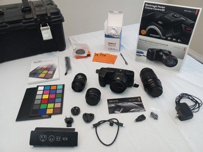 Blackmagic Pocket Cinema camera 6k EF , 3 Lenses and Accessories All barely used
