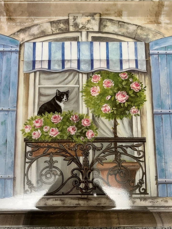 Home Essentials & Beyond Serving Tray French Window Cat Rue de L’Etoile 15x10”  - Image 3 of 4