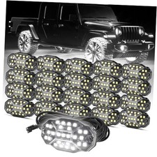 Quick Connect White Rock Lights, 27 Full Beam Angle Chips, 5M 20 Pods white
