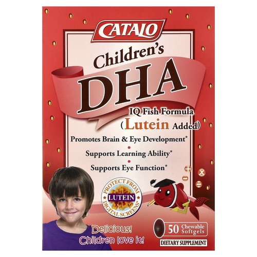 Children's DHA IQ Fish Formula, Lutein Added, Strawberry, 50 Chewable Softgels