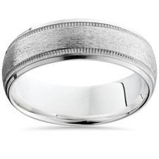 Platinum 6mm Brushed Ring Men's Wedding Band