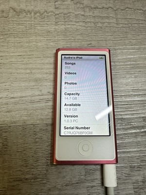 Apple iPod Nano 7th Generation 16GB Pink A1446 Bluetooth Touch BAD